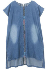 Elegant Cotton clothes Women Indian Casual Spliced Pockets Denim Dress SDM190529