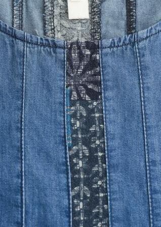 Elegant Cotton clothes Women Indian Casual Spliced Pockets Denim Dress SDM190529
