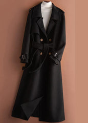 Elegant lapel tie waist Plus Size clothes For Women khaki coat TCT200915