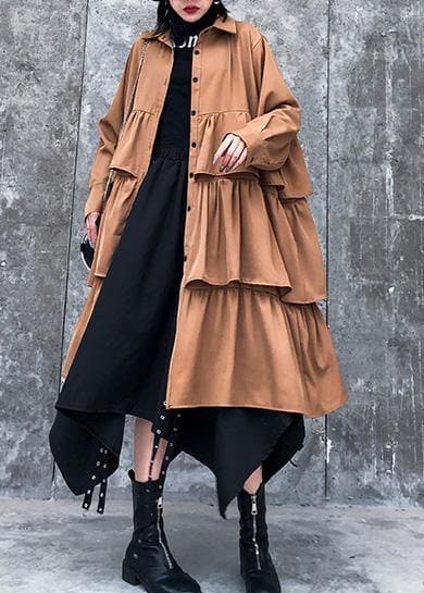 Elegant layered Cotton spring clothes For Women design khaki Dresses AT-AM-FDL200120