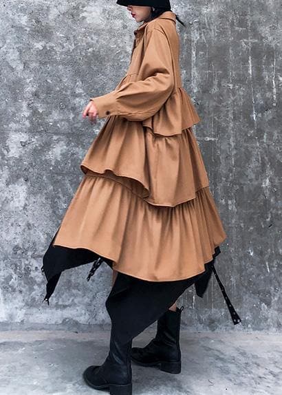 Elegant layered Cotton spring clothes For Women design khaki Dresses AT-AM-FDL200120