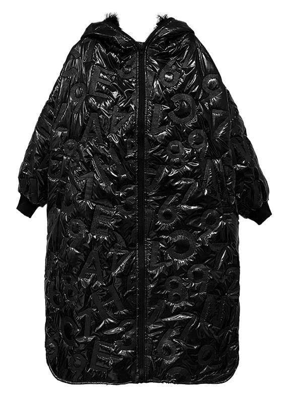 Elegant silver outwear trendy plus size snow hooded zippered winter outwear AT-DJK201105