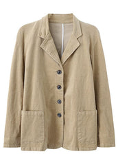 Fashion Blue PeterPan Collar Pockets Button Patchwork Fall Corduroy Coat GK-CTS211012