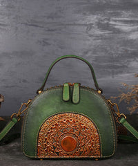 Fashion Brown The Sunflowers Embossing Calf Leather Rivet Tote Handbag ZP-BGS220816