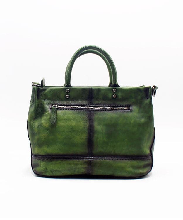 Fashion Green Patchwork Calf Leather Rivet Tote Handbag ZP-BGS220816