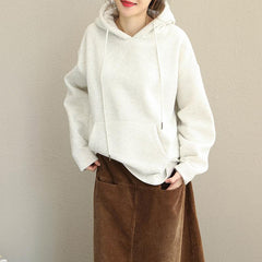 Fashion Hoodie Pure Color Brushed Fleece For Women LTP181127