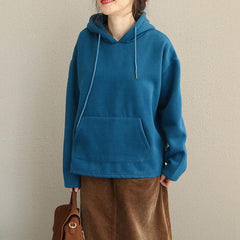 Fashion Hoodie Pure Color Brushed Fleece For Women LTP181127
