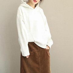 Fashion Hoodie Pure Color Brushed Fleece For Women LTP181127
