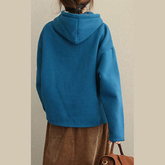 Fashion Hoodie Pure Color Brushed Fleece For Women LTP181127
