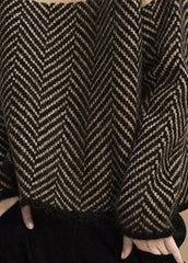 Fashion Khaki Turtle Neck Patchwork Knit Pullover Winter BSNIT-NTP211201