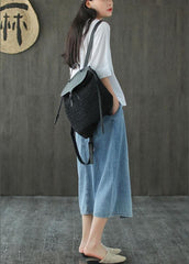 Fashion Light Blue Asymmetrical Design Button A Line Pockets Fall Skirts GK-SKTS210819