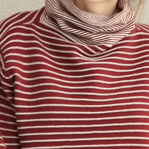 Fashion Women High Neck Striped Sweater Loose Tops LTP181127
