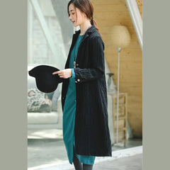 Fashion black Coat trendy plus size Notched pockets Winter coat boutique long sleeve coat TCT180921