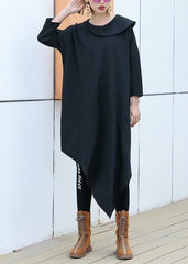 Fashion black patchwork cotton outfit o neck half sleeve Robe summer Dresses AT-SDL190411
