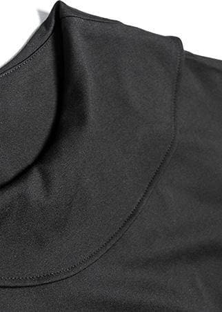 Fashion black patchwork cotton outfit o neck half sleeve Robe summer Dresses AT-SDL190411