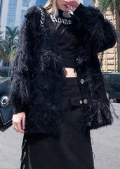 Fashion black sweaters casual v neck Tassel clothes For Women AT-NTP191023