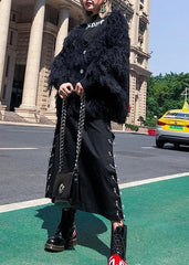 Fashion black sweaters casual v neck Tassel clothes For Women AT-NTP191023