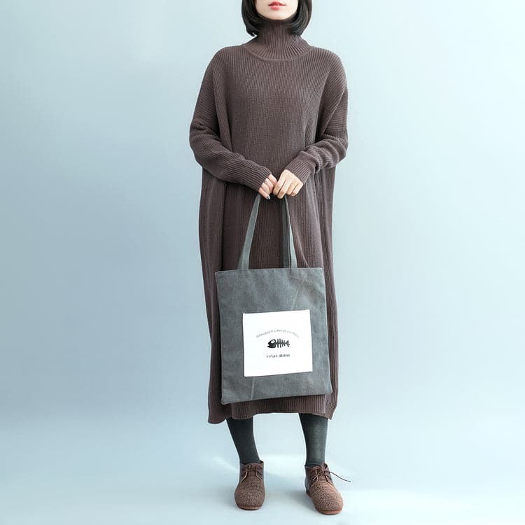 Fashion chocolate Sweater weather Vintage Fuzzy high neck knitwear NSD181220