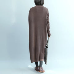 Fashion chocolate Sweater weather Vintage Fuzzy high neck knitwear NSD181220