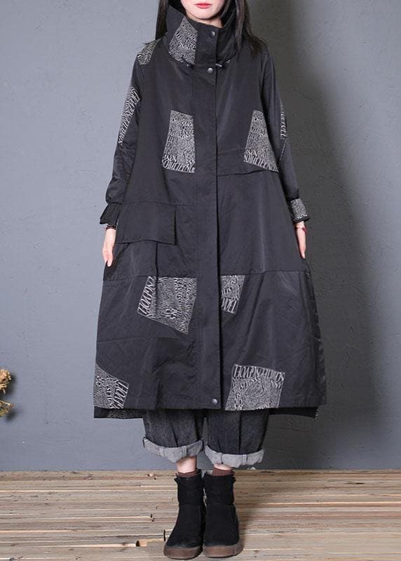 Fashion plus size Coats fall black zippered coats TCT190925