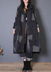 Fashion plus size Coats fall black zippered coats TCT190925