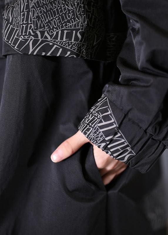 Fashion plus size Coats fall black zippered coats TCT190925