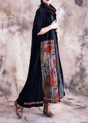 Fashion red print overcoat oversize long coat fall lapel patchwork coat TCT190910