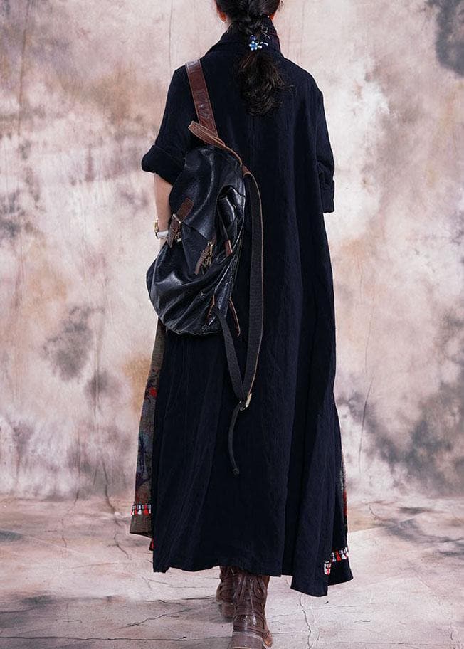 Fashion red print overcoat oversize long coat fall lapel patchwork coat TCT190910