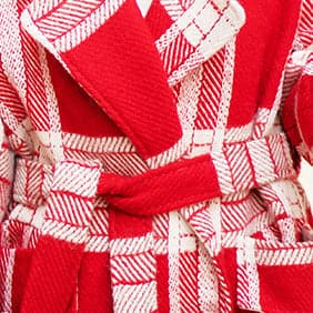 Fashion red white Plaid coat casual Notched tie waist Coats Fashion pockets wool jackets TCT181016