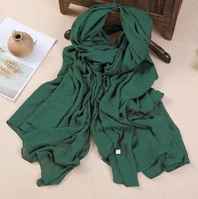 Female bib Korean wild long shawl wild green silk scarf SCF200801
