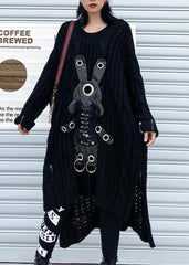 For Work black Sweater dress outfit Moda hollow out daily low high design sweater dress AT-NSD191211