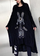 For Work black Sweater dress outfit Moda hollow out daily low high design sweater dress AT-NSD191211
