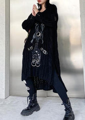For Work black Sweater dress outfit Moda hollow out daily low high design sweater dress AT-NSD191211