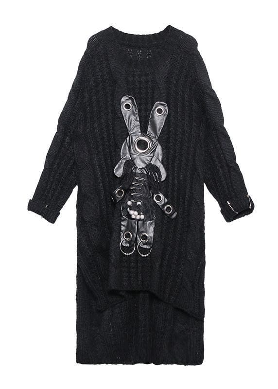 For Work black Sweater dress outfit Moda hollow out daily low high design sweater dress AT-NSD191211