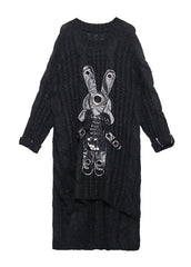 For Work black Sweater dress outfit Moda hollow out daily low high design sweater dress AT-NSD191211