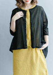 For Work black fall fashion fall cotton linen o neck Batwing Sleeve tops LTP191011