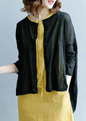 For Work black fall fashion fall cotton linen o neck Batwing Sleeve tops LTP191011
