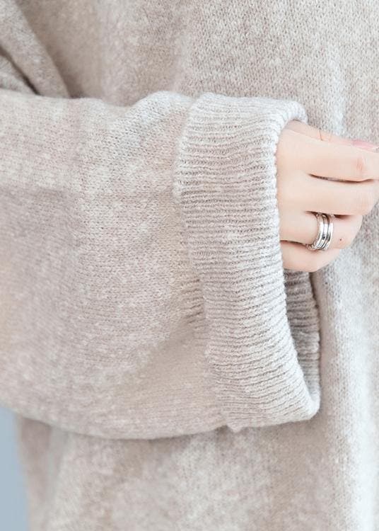 For Work gray knitted t shirt v neck patchwork trendy plus size knit sweat tops NTP201026