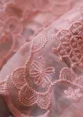 French Pink Embroideried Cotton Loose Cardigans Long Sleeve GK-CDG220509