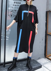 French black cotton clothes For Women zippered A Line summer Dresses AT-SDL190411