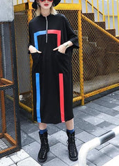 French black cotton clothes For Women zippered A Line summer Dresses AT-SDL190411