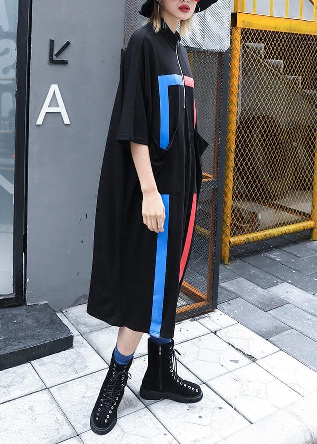 French black cotton clothes For Women zippered A Line summer Dresses AT-SDL190411