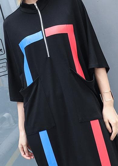 French black cotton clothes For Women zippered A Line summer Dresses AT-SDL190411