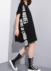 French black cotton clothes alphabet prints Art summer top AT-STP190411