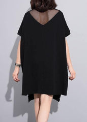 French black cotton clothes alphabet prints Art summer top AT-STP190411