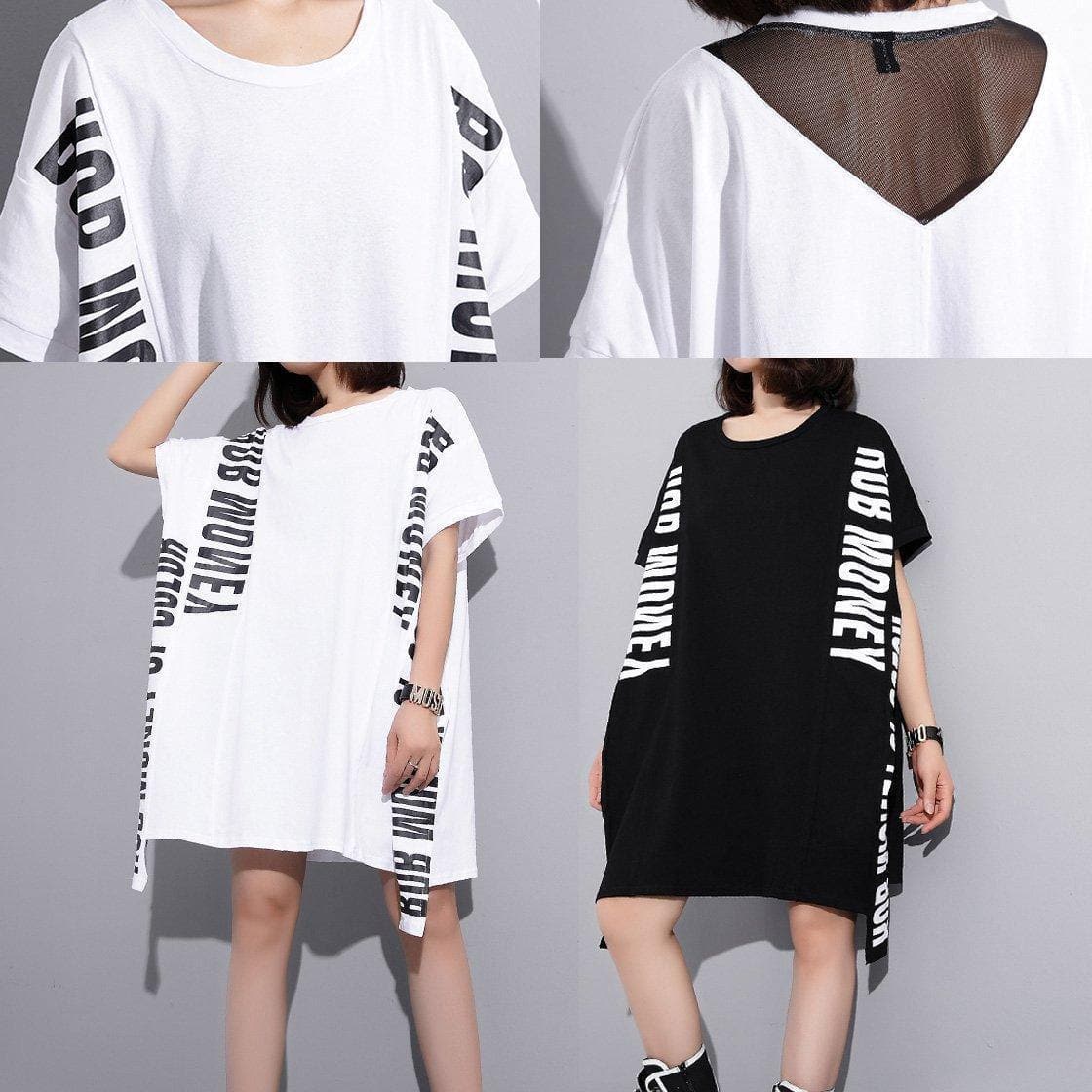French black cotton clothes alphabet prints Art summer top AT-STP190411