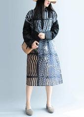 French black striped clothes Women lapel patchwork short Dress FDL201026