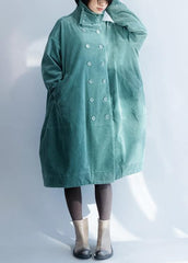 French green fine clothes For Women Inspiration double breast stand collar coats DJK191125