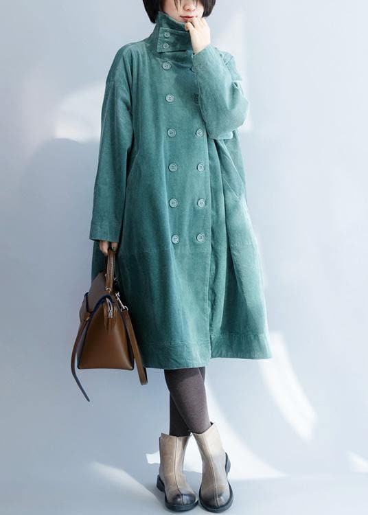 French green fine clothes For Women Inspiration double breast stand collar coats DJK191125