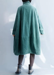 French green fine clothes For Women Inspiration double breast stand collar coats DJK191125